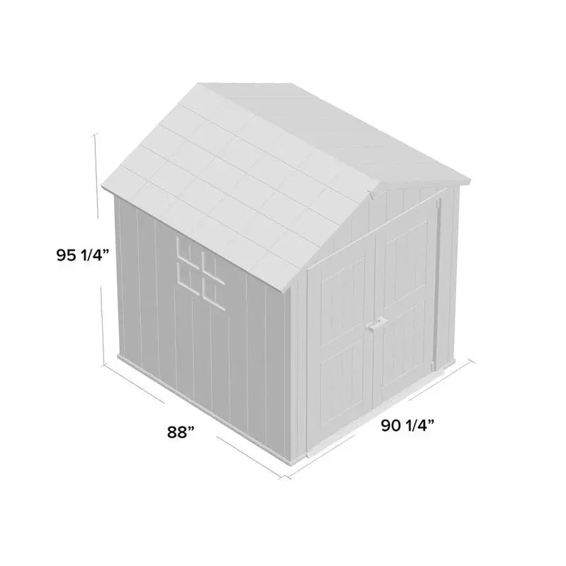 Oakland 7.5 ft x 7.5 ft Heavy-Duty Plastic Storage Shed – UV-Resistant, Lockable, Low-Maintenance Outdoor Storage