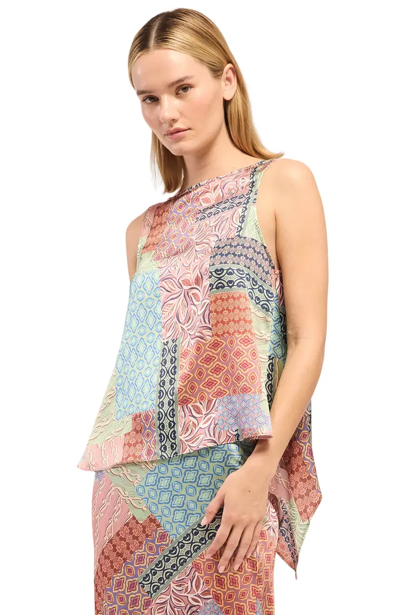 Oasis Satin Asymmetrical Top – Draped One-Shoulder Blouse with Fluid Silhouette and Lustrous Finish