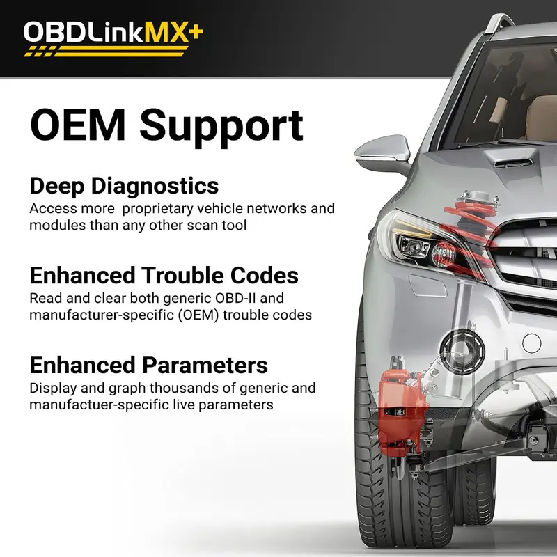 OBDLink MX+ Bluetooth OBD2 Scanner – Cross-Platform Diagnostics for iOS, Android & Windows