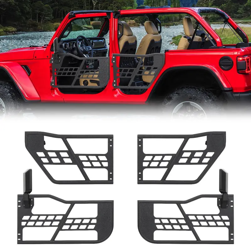 Off-Road Safari Tubular Half Doors – Compatible with 2018–2023 Jeep Wrangler JL 4-Door, Fat-Tube Design, Adventure-Ready Set of 4
