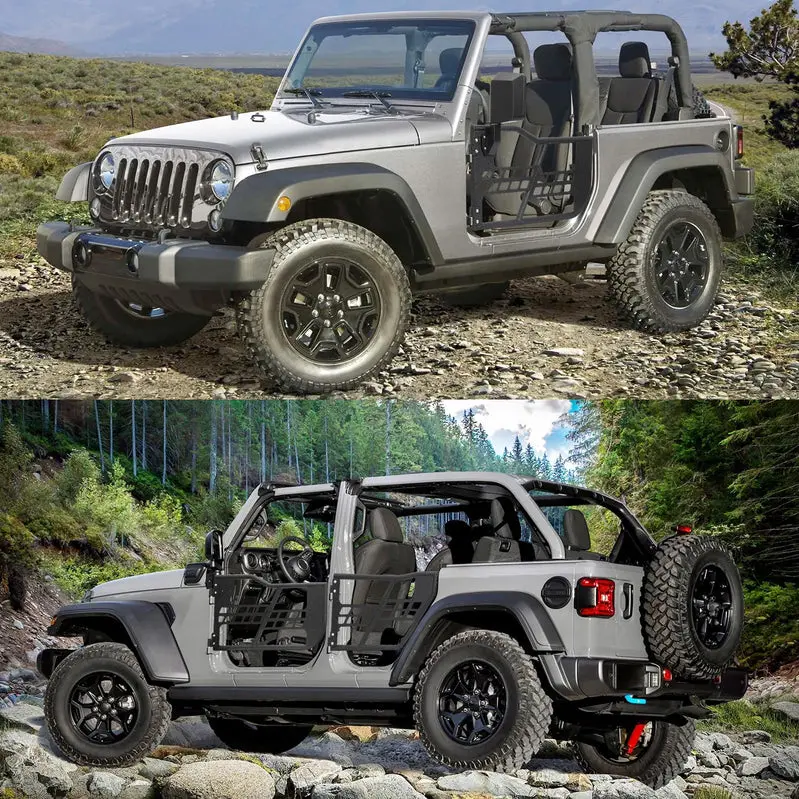 Off-Road Safari Tubular Half Doors – Compatible with 2018–2023 Jeep Wrangler JL 4-Door, Fat-Tube Design, Adventure-Ready Set of 4