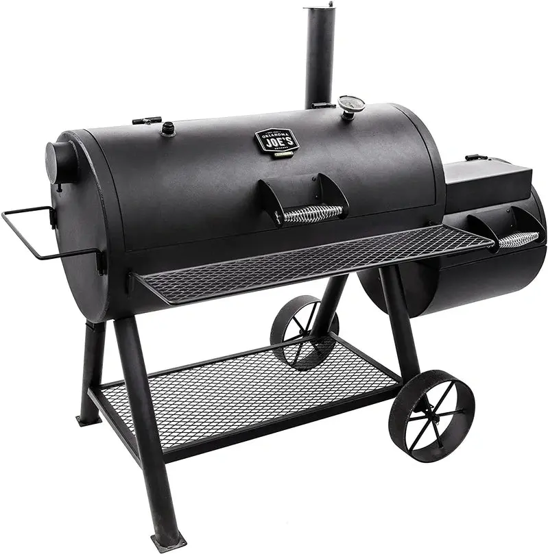 Oklahoma Joe Longhorn Reverse Flow Offset Smoker – Heavy-Gauge Steel, Dual-Damper Control, Signature BBQ Smoke Flavor