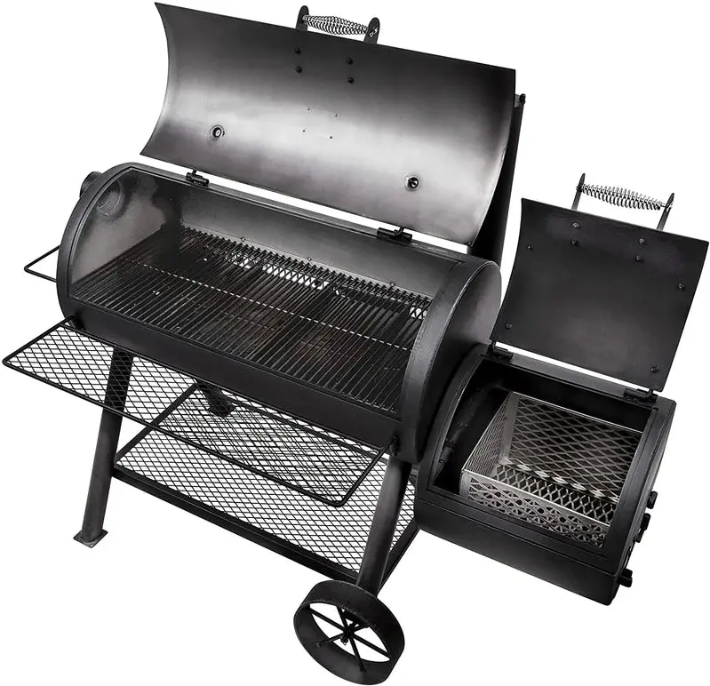 Oklahoma Joe Longhorn Reverse Flow Offset Smoker – Heavy-Gauge Steel, Dual-Damper Control, Signature BBQ Smoke Flavor