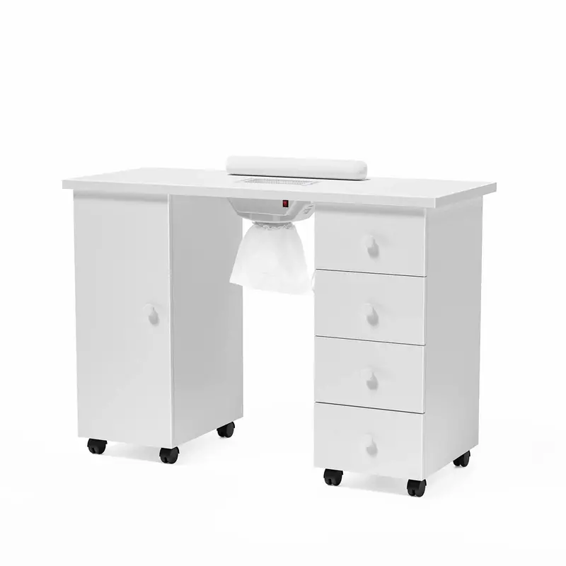 OmySalon Professional Manicure Desk with Electric Downdraft Ventilation System
