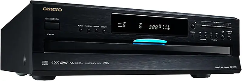 Onkyo DXC390 Black 6-Disc CD Changer with Front-Loading Tray
