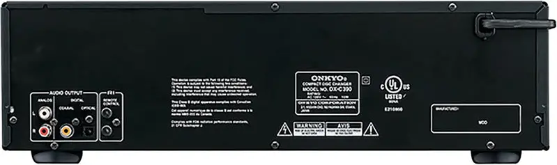 Onkyo DXC390 Black 6-Disc CD Changer with Front-Loading Tray