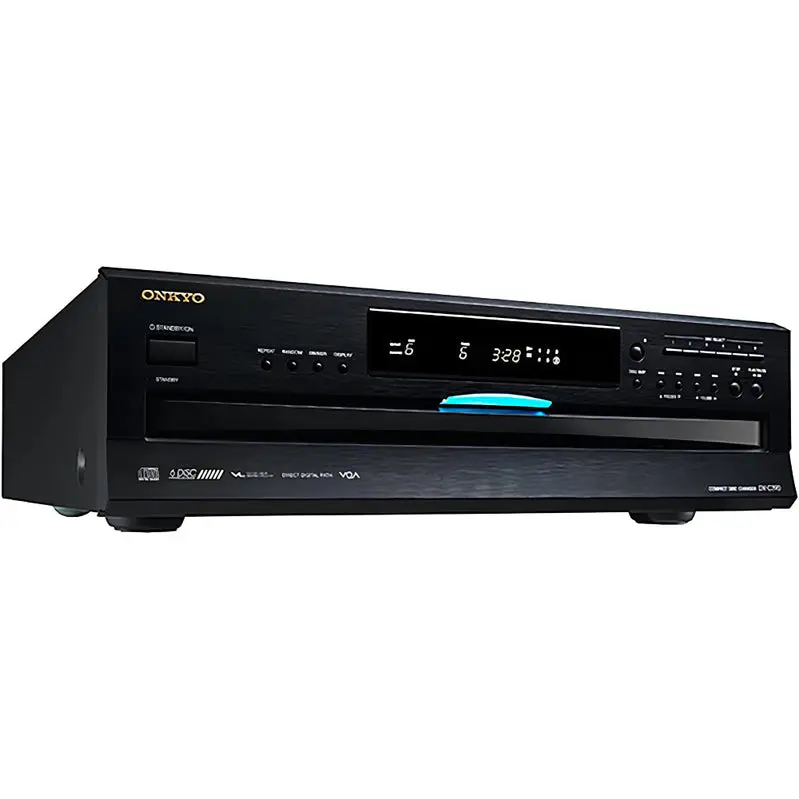 Onkyo DXC390 Compact 6-Disc CD Changer in Matte Black Finish