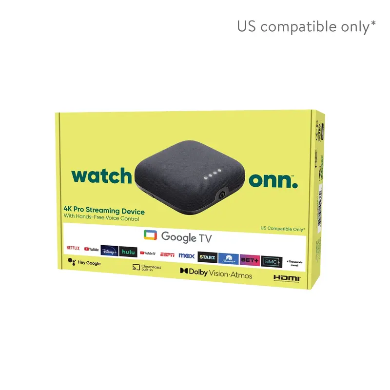 Onn. 4K Pro Streaming Device with Google TV, Dolby Vision, Atmos, and Wi-Fi 6