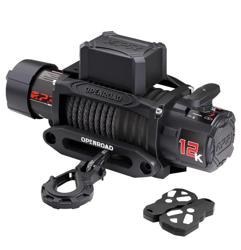 OPENROAD 12,000-Lb Electric Winch with Synthetic Rope & Dual Wireless Remotes