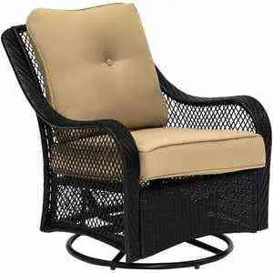 Orleans 5-Piece Steel Patio Fire Pit Set – Swivel Gliders, Navy Cushions & Square Fire Table