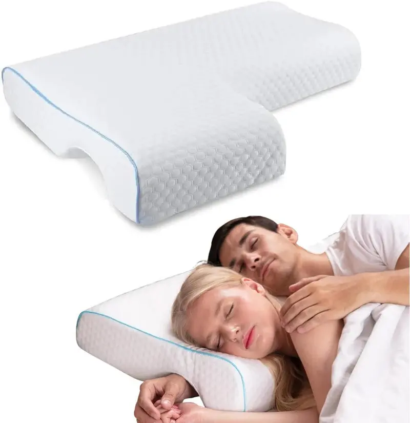 Orthopedic Cuddling Pillow for Couples – Memory Foam with Arm Tunnel Support