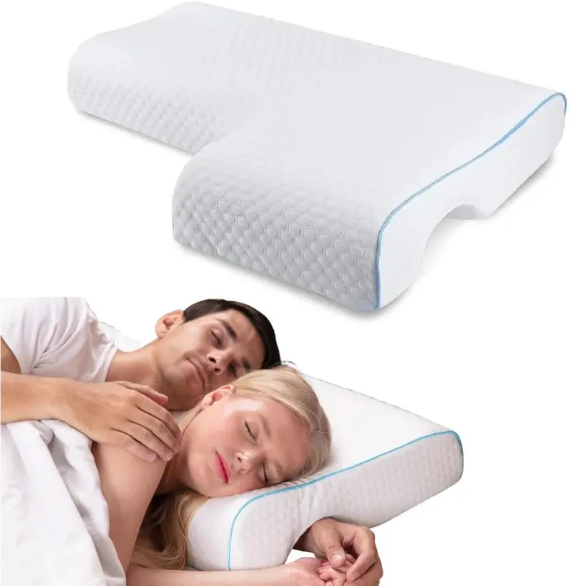 Orthopedic Cuddling Pillow for Couples – Memory Foam with Arm Tunnel Support