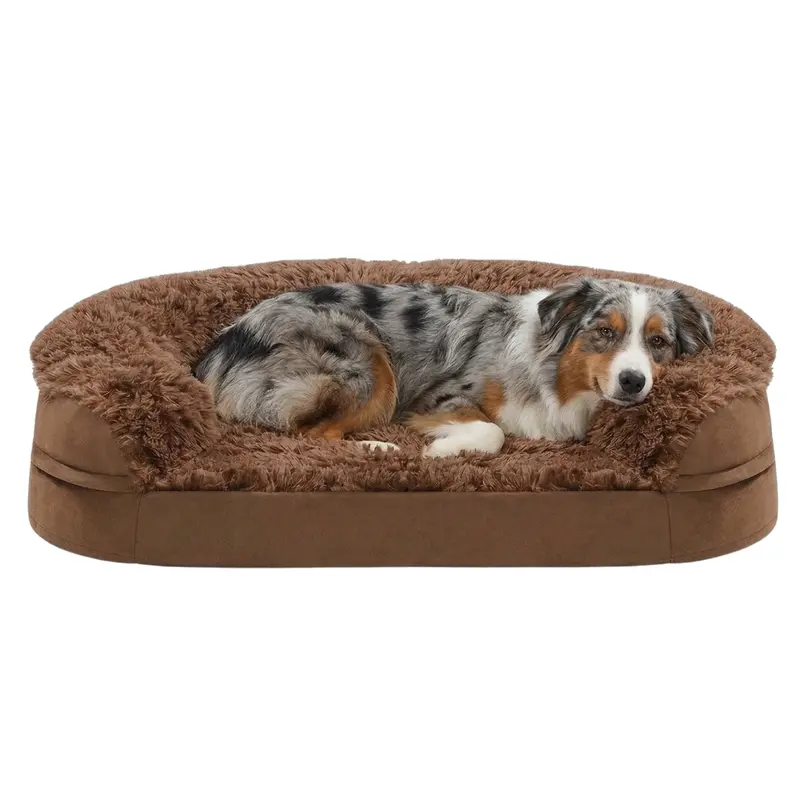 Orthopedic Memory Foam Pet Bed with Bolster Support for Dogs & Cats – Machine-Washable Cover