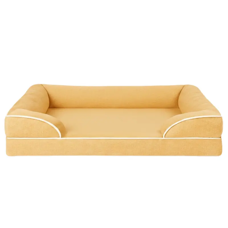 Orthopedic Memory Foam Pet Bed with Bolstered Sides and Washable Cover