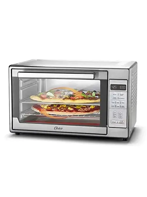 Oster Extra-Large Air Fryer Toaster Oven – 10-in-1 Functions, Fits Two 14-Inch Pizzas, Stainless Finish