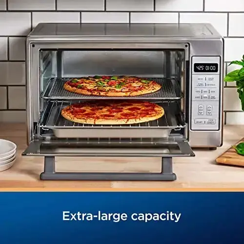 Oster Extra-Large Air Fryer Toaster Oven – 10-in-1 Functions, Fits Two 14-Inch Pizzas, Stainless Finish