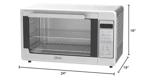 Oster Extra-Large Air Fryer Toaster Oven – 10-in-1 Functions, Fits Two 14-Inch Pizzas, Stainless Finish