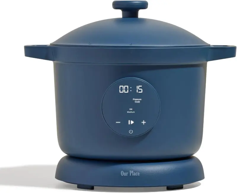 Our Place Dream Cooker – 6-Quart Smart Multicooker with Pressure, Slow, Sear & Keep-Warm Modes, Blue Salt Finish