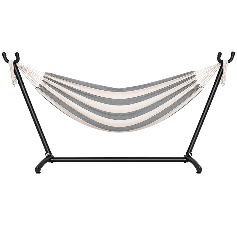 Outdoor Double Hammock System with All-Metal Stand, 450-Lb Load Rating, and Yard-Friendly Design