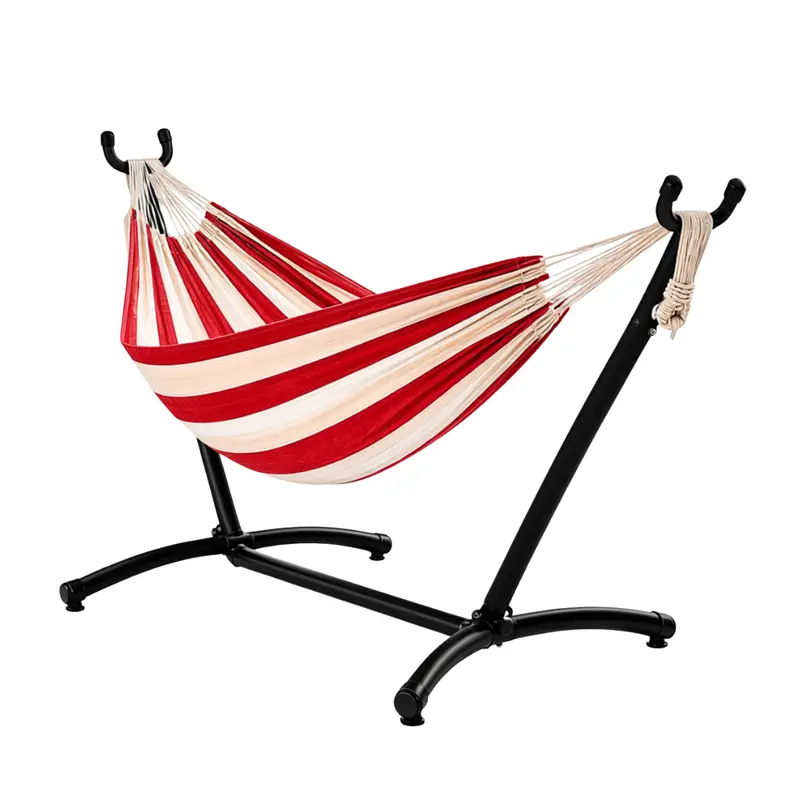 Outdoor Double Hammock System with All-Metal Stand, 450-Lb Load Rating, and Yard-Friendly Design