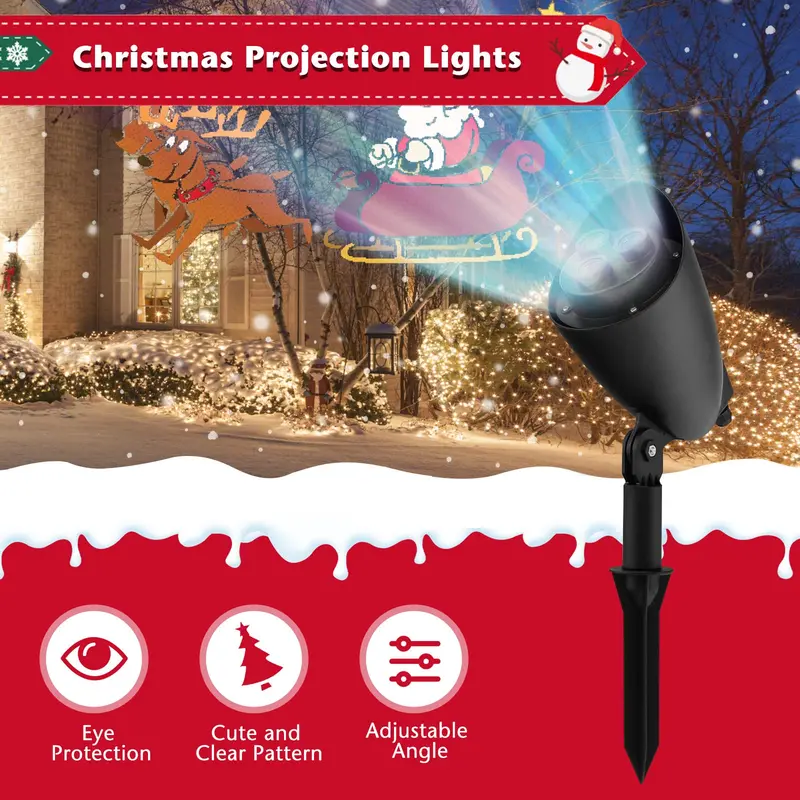 Outdoor Holiday Projector Light – Animated LED Santa Claus on Sleigh Display 2
