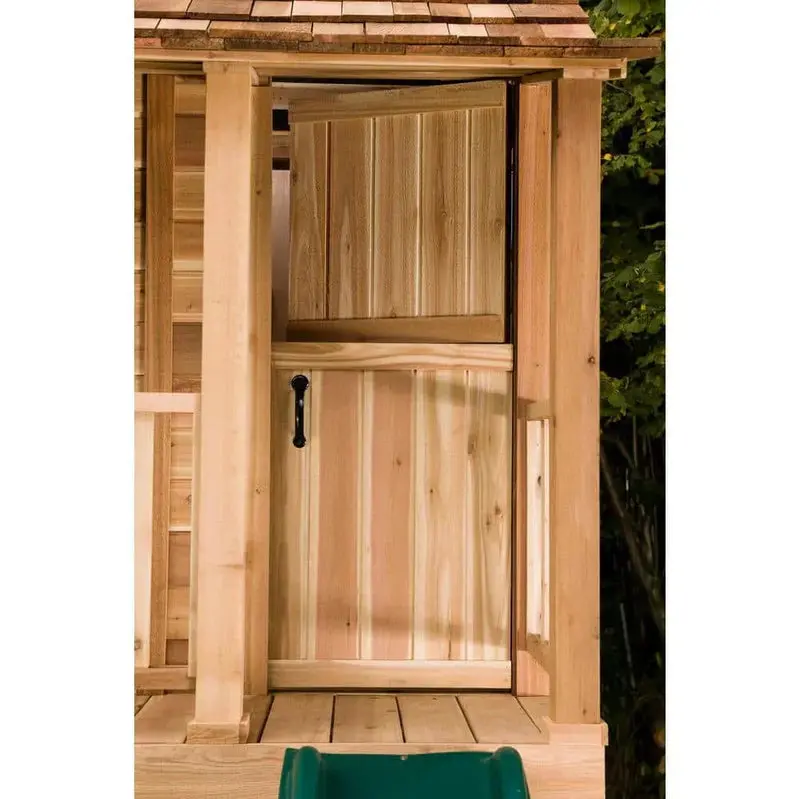 Outdoor Living Today Little Squirt Cedar Playhouse – 6 ft., Dutch Door & Functional Windows
