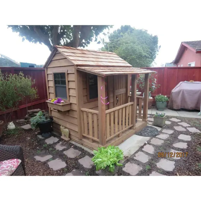 Outdoor Living Today Little Squirt Cedar Playhouse – 6 ft., Dutch Door & Functional Windows