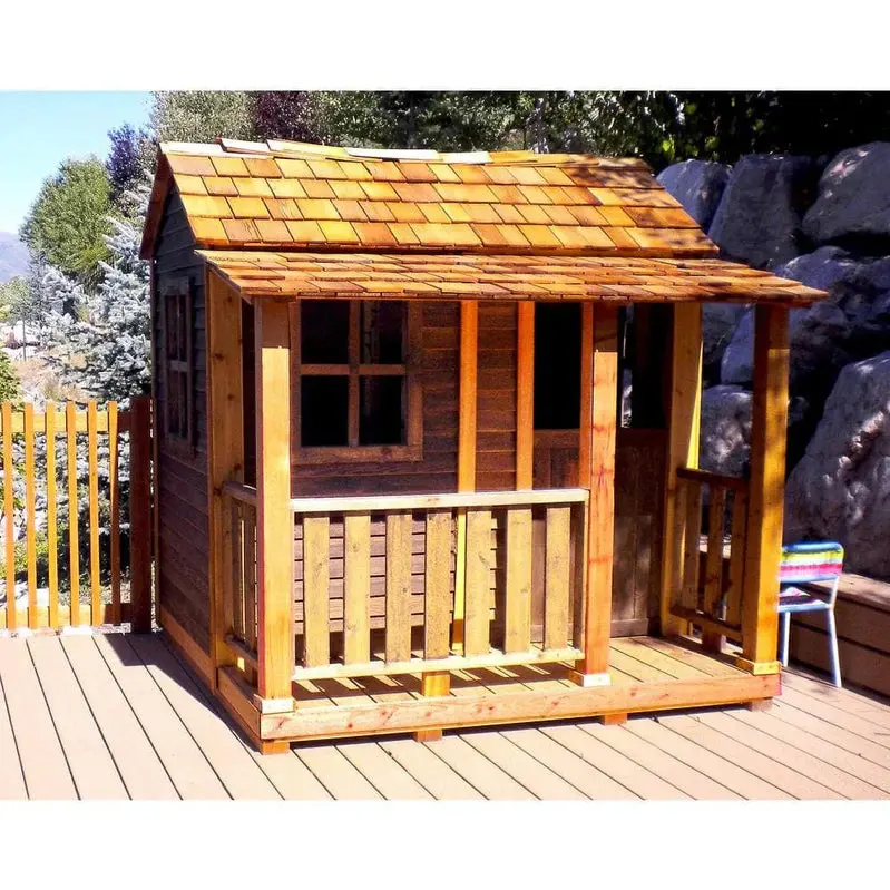Outdoor Living Today Little Squirt Cedar Playhouse – 6 ft., Dutch Door & Functional Windows