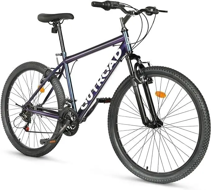 Outroad 26-Inch 21-Speed Mountain Bike – Dual Disc/V-Brake Hybrid, Adjustable Ergonomic Seat, Rapid Assembly