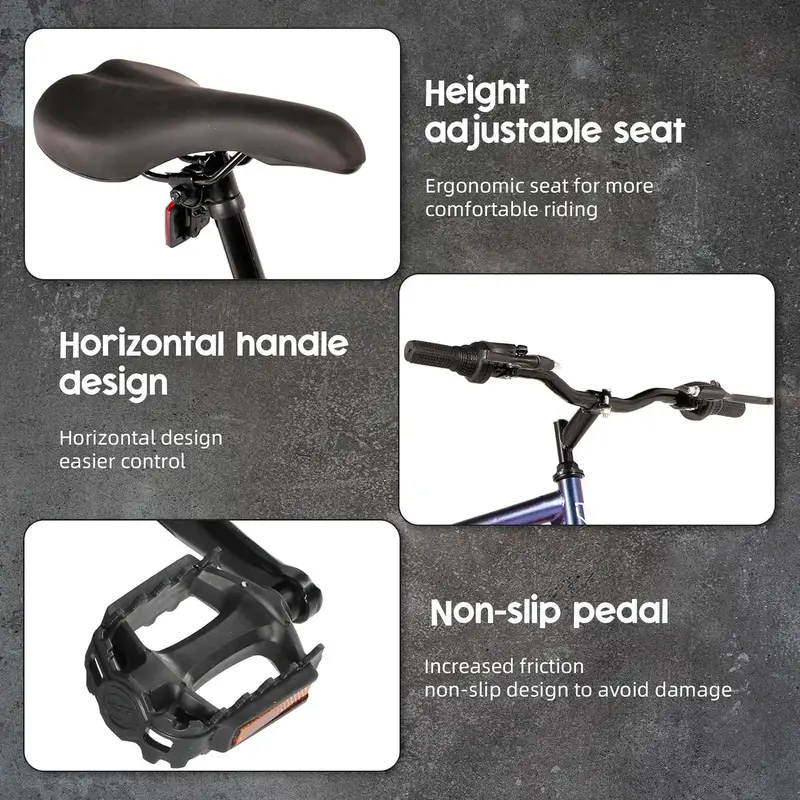Outroad 26-Inch 21-Speed Mountain Bike – Dual Disc/V-Brake Hybrid, Adjustable Ergonomic Seat, Rapid Assembly