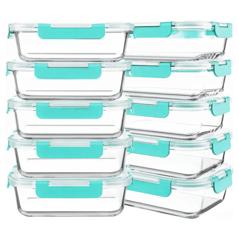 Oven-Safe Glass Meal Prep Containers with Leak-Proof Lids for Freezer & Microwave Use 2