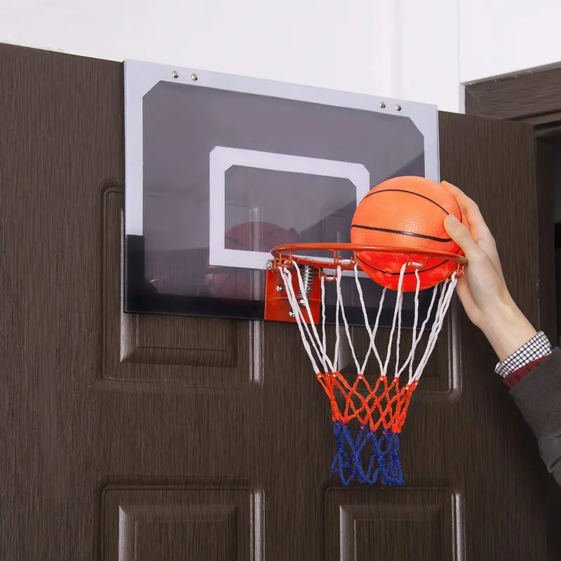 Over-the-Door Mini Basketball Hoop – Includes Ball & Hand Pump for Indoor Play