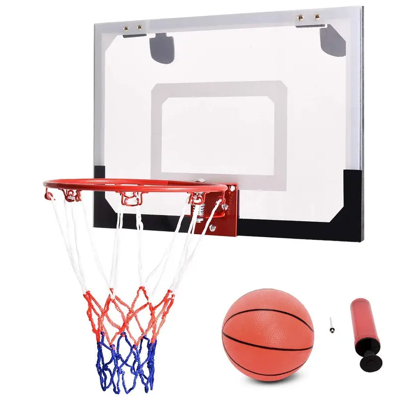 Over-the-Door Mini Basketball Hoop – Includes Ball & Hand Pump for Indoor Play