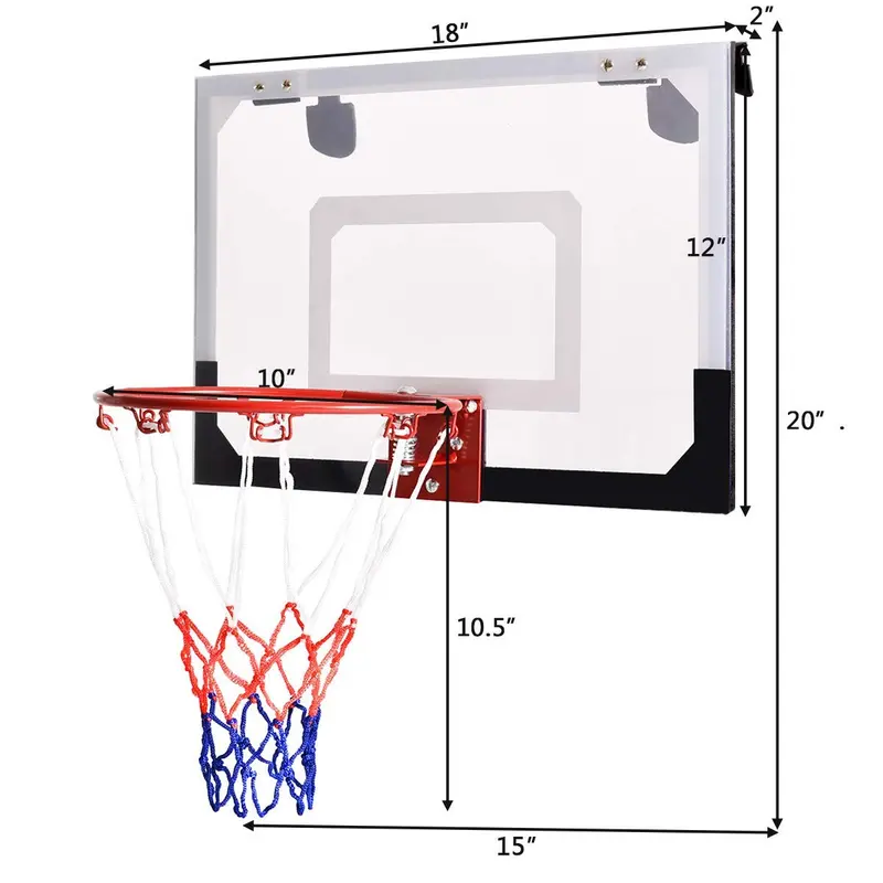 Over-the-Door Mini Basketball Hoop – Includes Ball & Hand Pump for Indoor Play