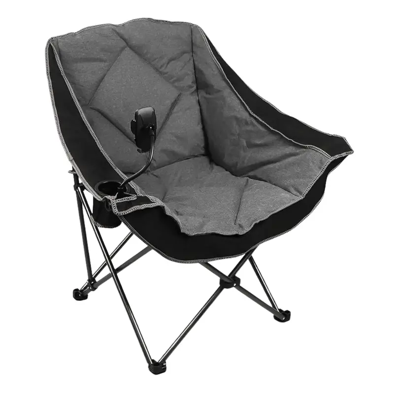 Oversized Folding Camping Chair with Built-In Cup Holder and Plush Padding 2