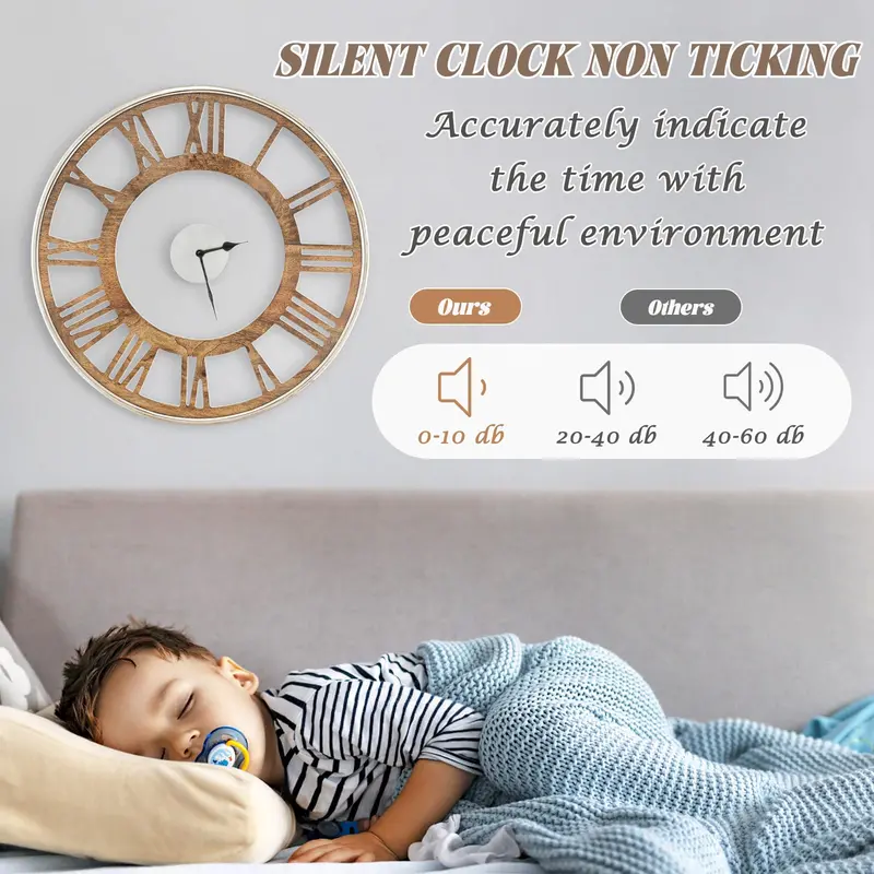 Oversized Modern Wall Clock – Large Face for Living Room or Office