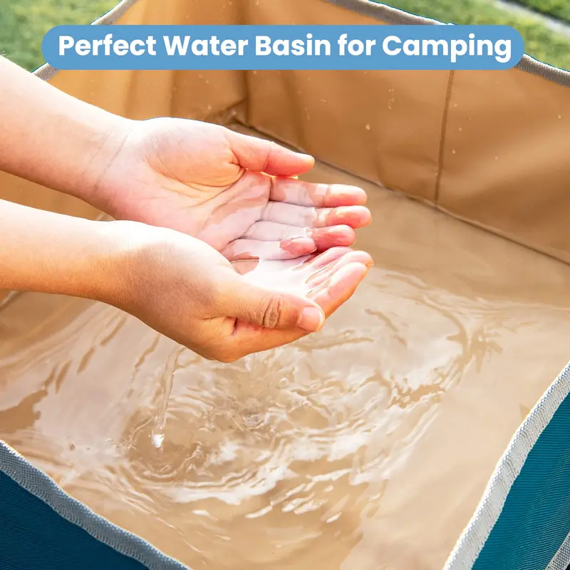 Pair of Portable Folding Camping Tables with Built-In Sink Storage