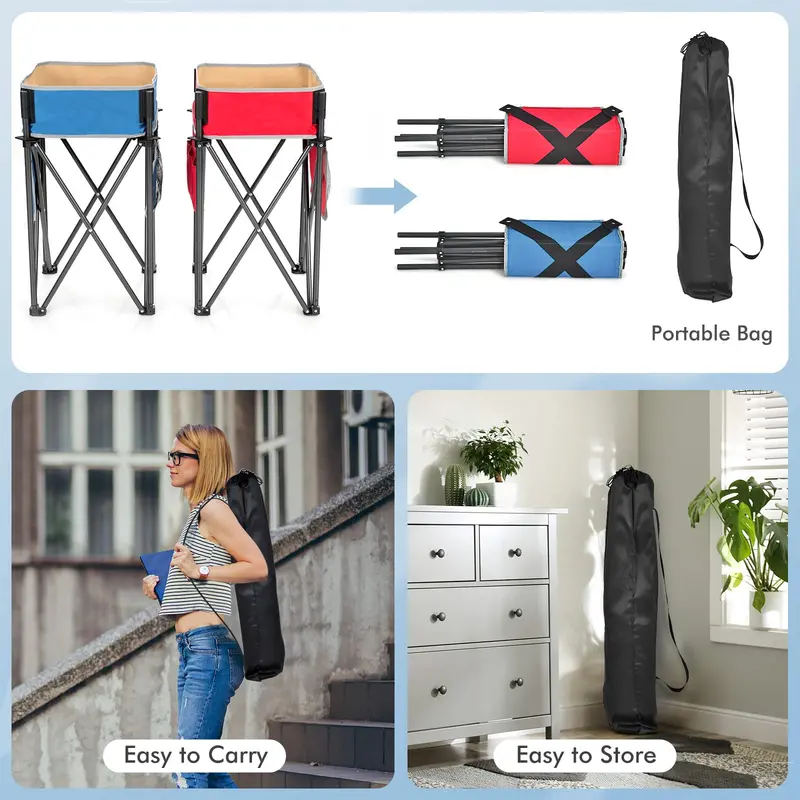 Pair of Portable Folding Camping Tables with Built-In Sink Storage