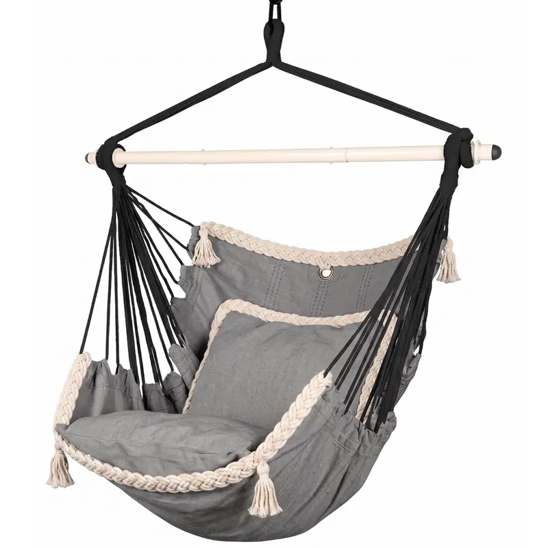 Patio Hammock Chair with Plush Cushions and Hanging Hardware for Outdoor Relaxation 2