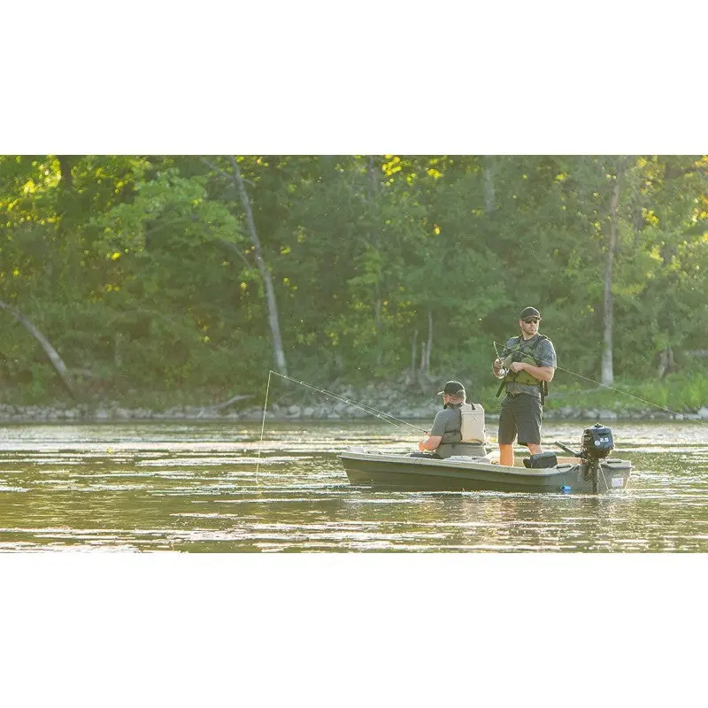 Pelican Intruder 12 Jon Boat – 12-Foot Aluminum Fishing Craft with Flat Deck Design