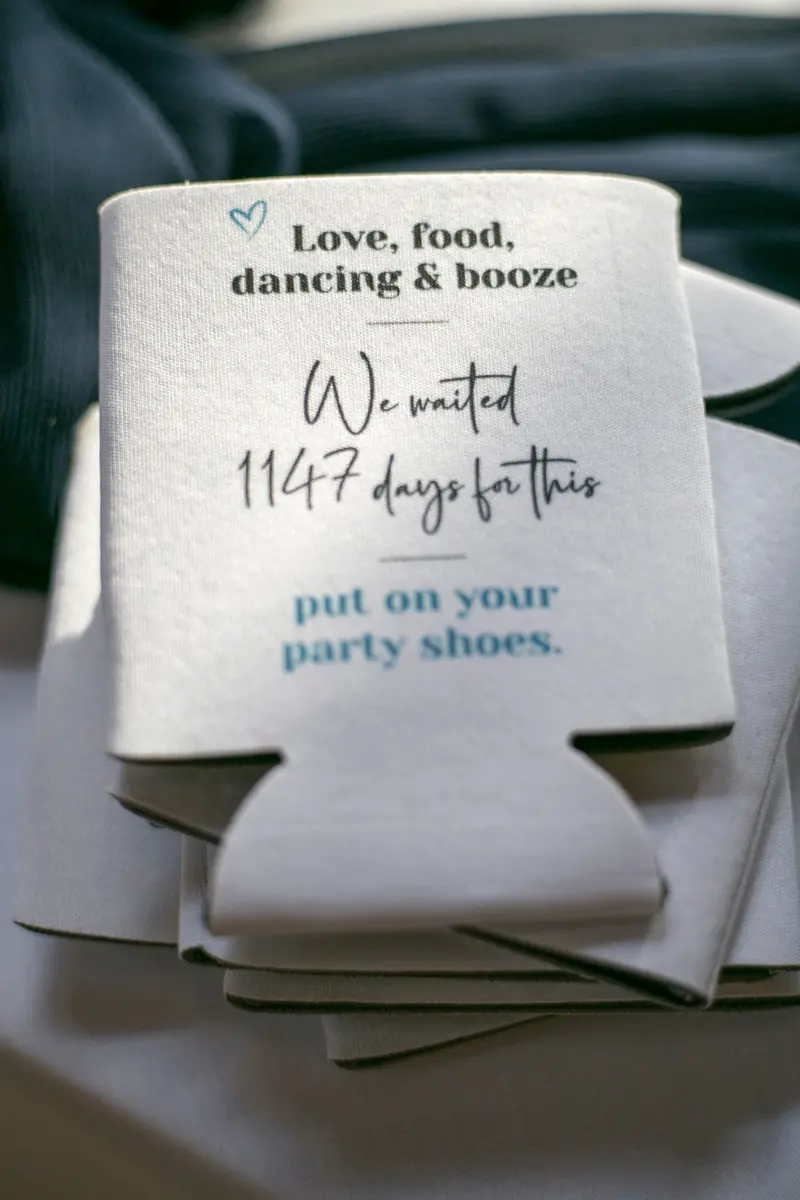 Personalized Insulated Can Coolers for Wedding Day Refreshments