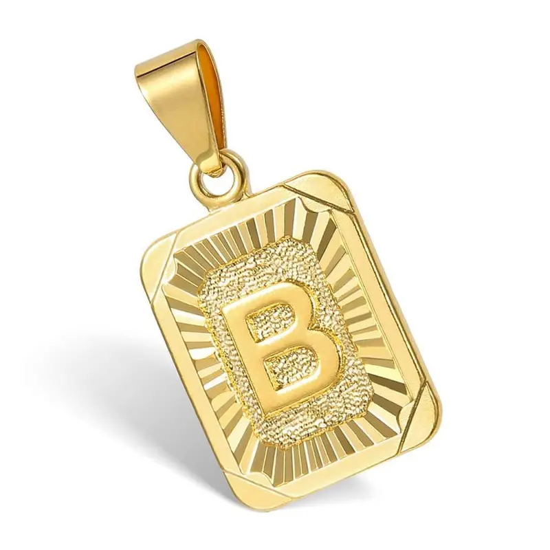 Personalized Letter Pendant on Cuban Chain – Customizable Initial Necklace with Bold Link Design