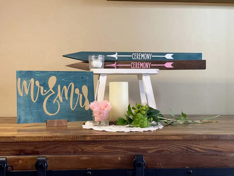 Personalized Mr. & Mrs. Wooden Cut-Out Sign 2