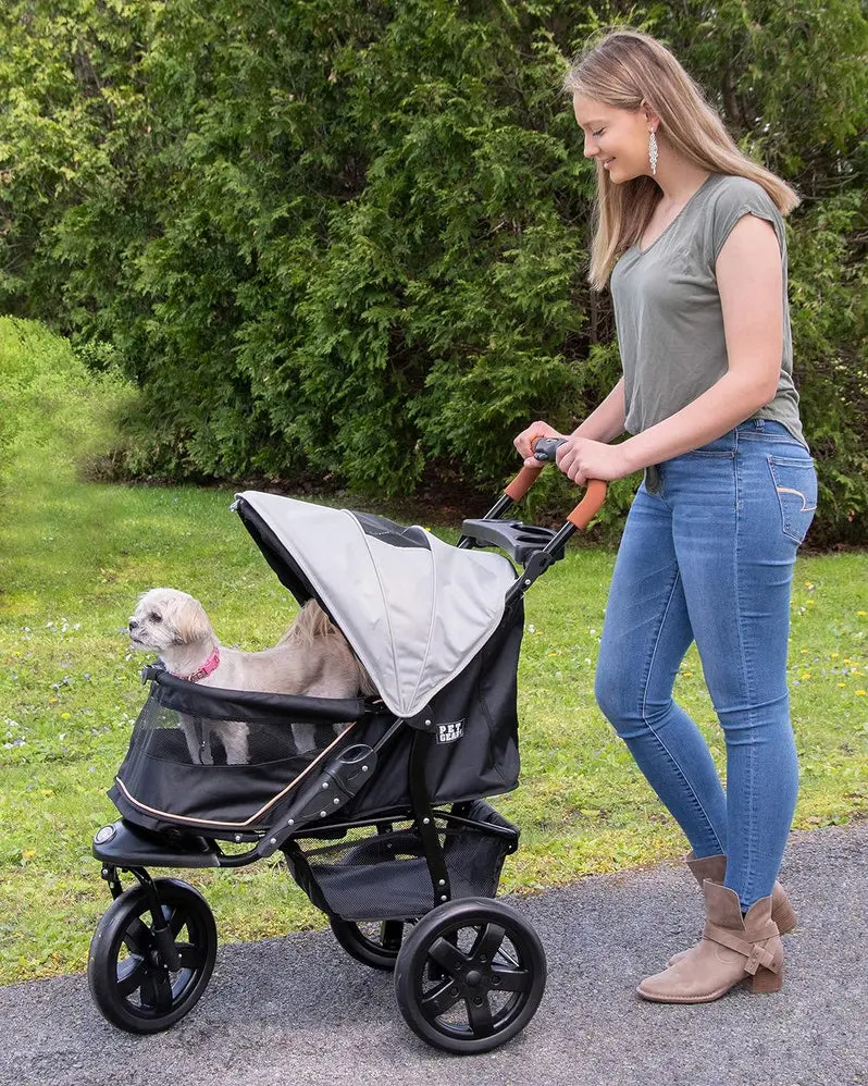 Pet Gear No-Zip AT3 Lightweight Pet Stroller – Zipper-Free Entry, One-Hand Fold, Jogging Wheels & Removable Liner | Includes Cup Holder & Storage Basket