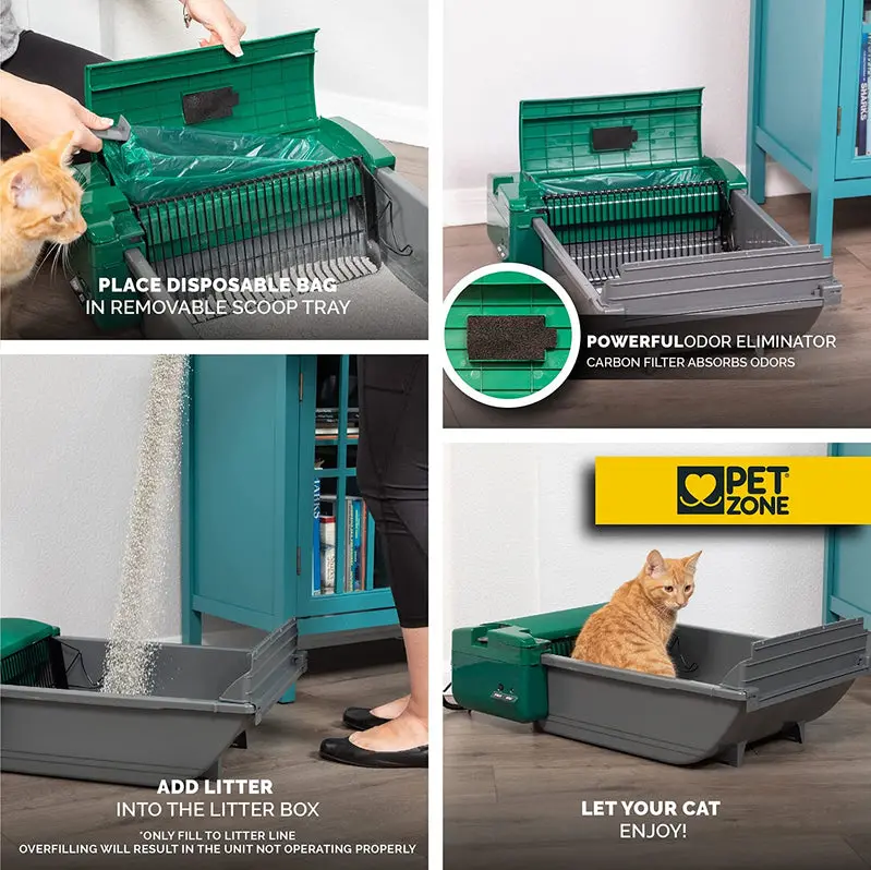 Pet Zone Smart Scoop Self-Cleaning Automatic Litter Box – No Subscription Refills Required