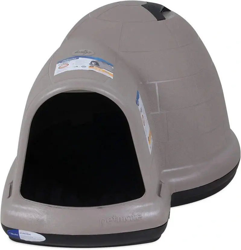 Petmate Indigo Igloo Dog House – Extra-Large, All-Weather Shelter Made in USA with 90% Recycled Materials