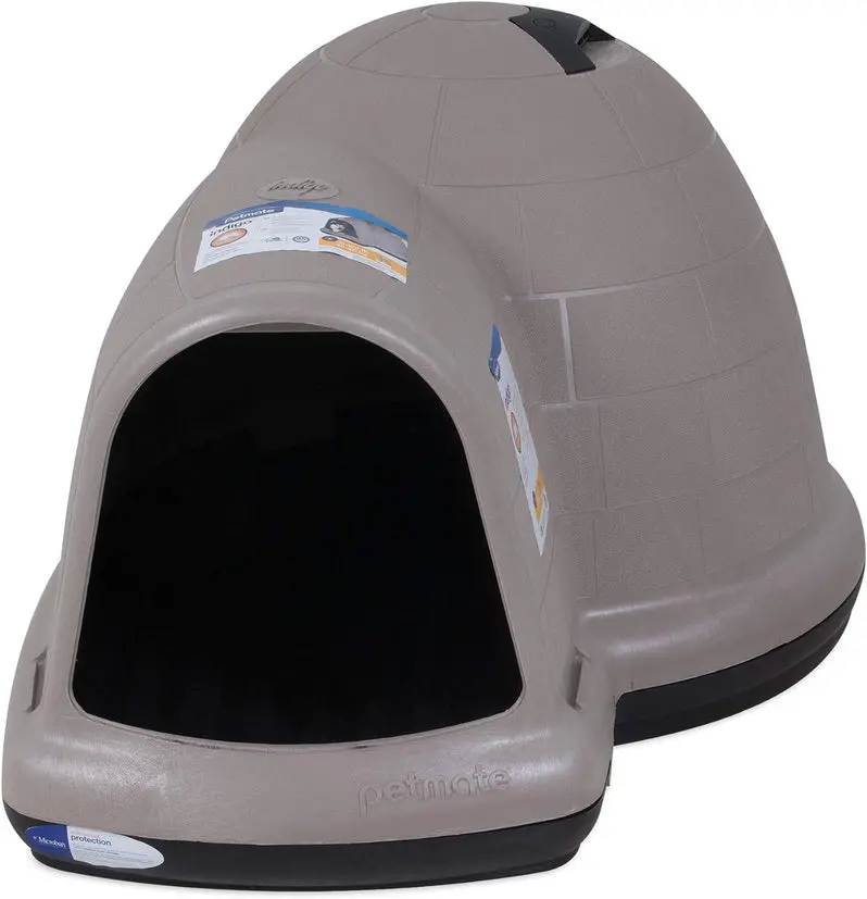 Petmate Indigo Igloo Dog House – Weather-Resistant Outdoor Shelter for XL Dogs (90–125 lbs) | Made in USA with 90% Recycled Materials