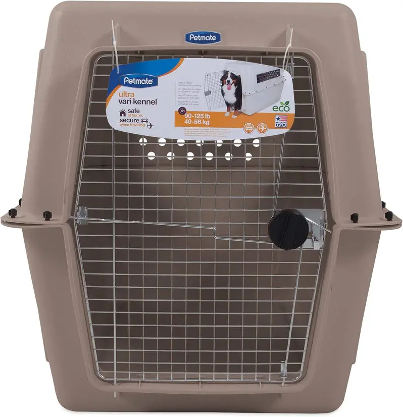 Petmate Ultra Vari Heavy-Duty Travel Crate for Extra-Large Dogs | Eco-Conscious Design (90–125 lbs) | Made in USA from Recycled Materials | 48" Length