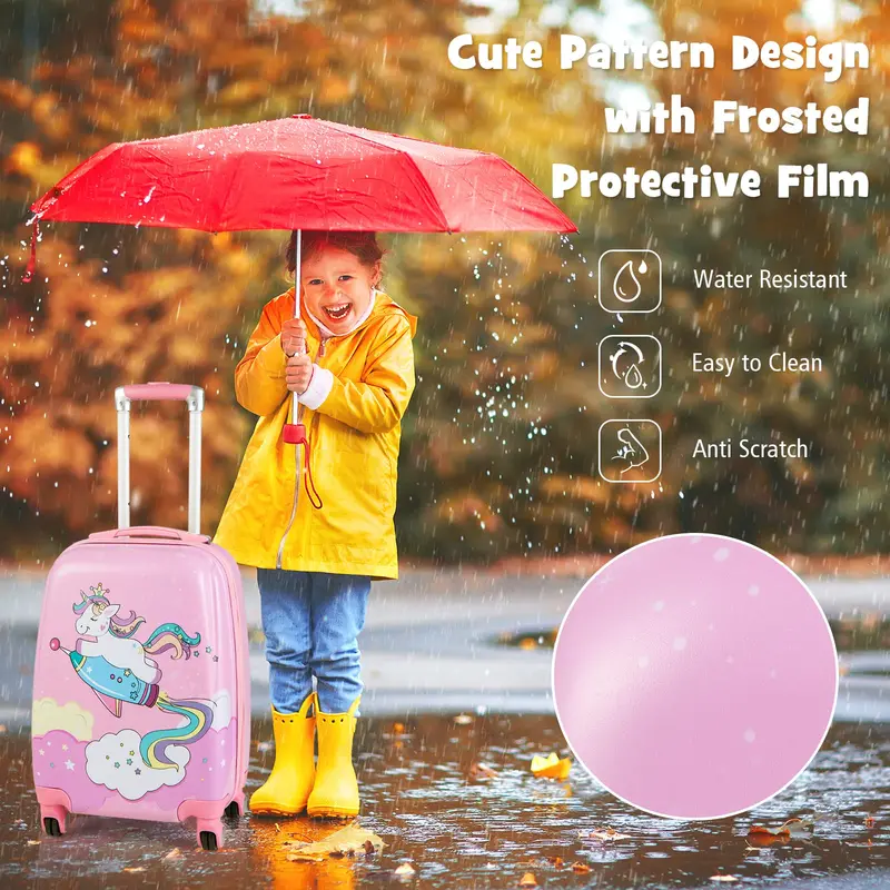 Pink Kids’ Carry-On Luggage Set: 12" and 18" Spinner Suitcases 2
