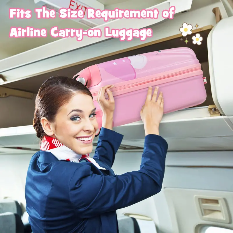 Pink Kids’ Carry-On Luggage Set: 12" and 18" Spinner Suitcases